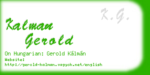kalman gerold business card