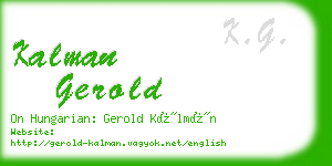 kalman gerold business card